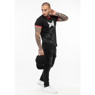 Afbeelding van Tapout Normale Passform Trashed Tshirt print, Heren, Maat: Medium, Black red white