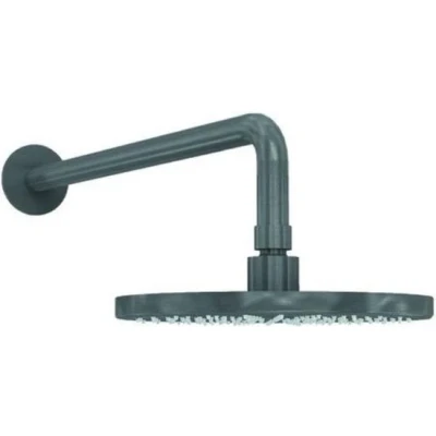 Afbeelding van Waterevolution Flow hoofddouche 200mm met muuraansluiting Gun Metal T1641GME