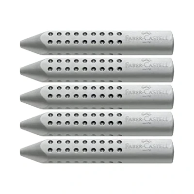 Afbeelding van Faber Castell 187100 Grip 2001 vlakgommen, driehoekig, grijs, 5 stuks