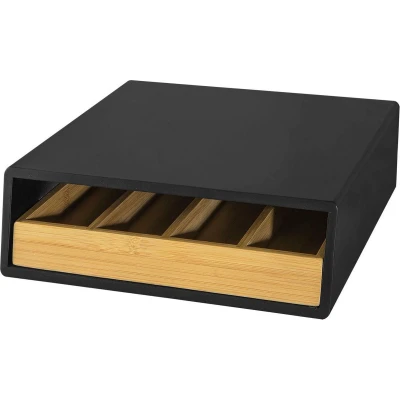 Afbeelding van SoBuy FRG280 Sch opbergdoos voor thee en koffiecapsules, doos theedoos, L 30 x D 31 H 10 cm
