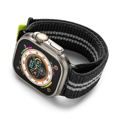 Afbeelding van Geschikt voor Ringke Sports Apple Watch 1 / 2 3 4 5 6 7 8 9 10 SE Ultra 49MM 46MM 45MM 44MM 42MM Bandje Zwart