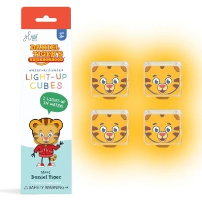 Afbeelding van Glo Pals Daniel Tiger, Light Up Cubes, badspeelgoed, 4 Stuks