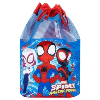 Afbeelding van Zwemtas voor jongens Marvel Spidey en zijn ongelooflijke vrienden, Spiderman zwemtas, tas met trekkoord jongens, blauw, één maat, Blauw