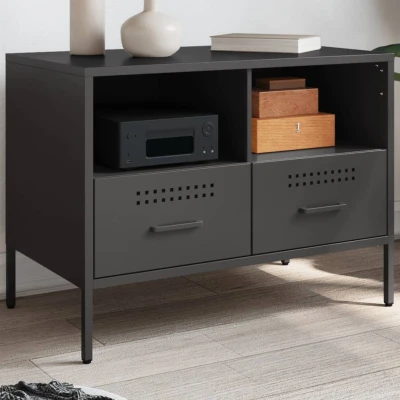 Afbeelding van Tv meubel 68x39x50,5 cm koudgewalst staal zwart