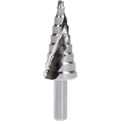 Afbeelding van Bosch Accessories 2609255115 HSS Getrapte boor 4 20 mm Gezamenlijke lengte 75 3 vlakken schacht 1 stuk(s)