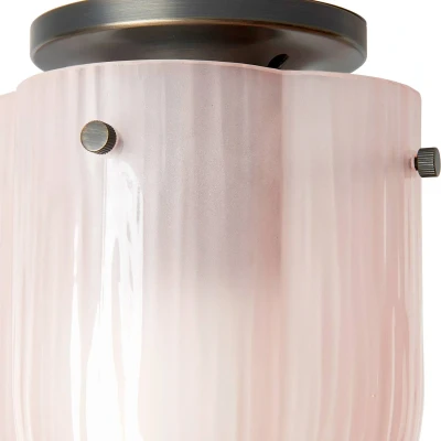 Afbeelding van Gubi plafondlamp Seine, antiek messing, koraalroze glas