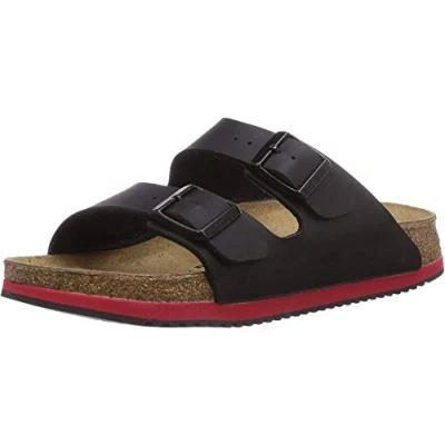 Afbeelding van Birkenstock Arizona Superlauf, sandaal, zwart/rood, normaal, maat 46 230114 (antolette schoen lage met twee gespen, professionele schoenen Birki instappers