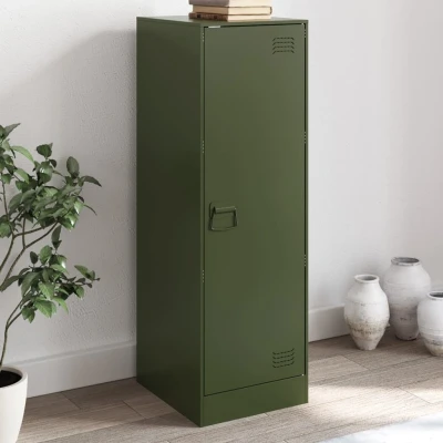 Afbeelding van Dressoir 34,5x39x107 cm staal olijfgroen