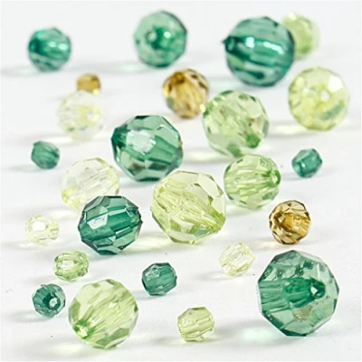 Afbeelding van Creotime Facetkralen Mix Groen 45 G