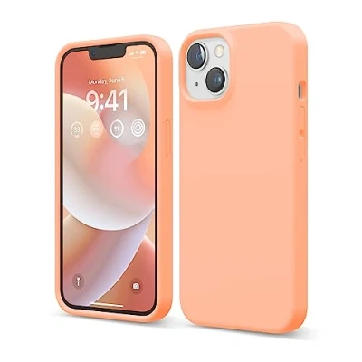 Afbeelding van elago siliconen hoesje compatibel met iPhone 14 (6,1 inch), beschermhoes, volledige bescherming, schokbestendig, 4 structuren, zachte microvezel, voorkomt krassen (zalm roze)