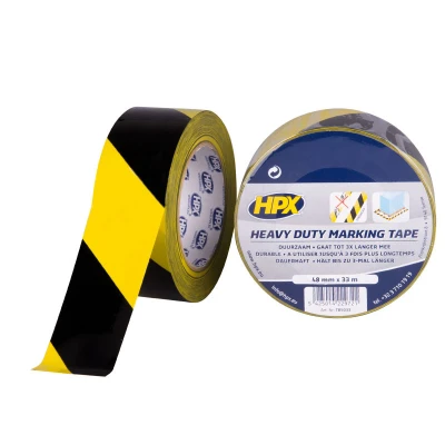 Afbeelding van HPX Zelfklevende hoogwaardige markeringstape geel/zwart 48mm x 33 meter
