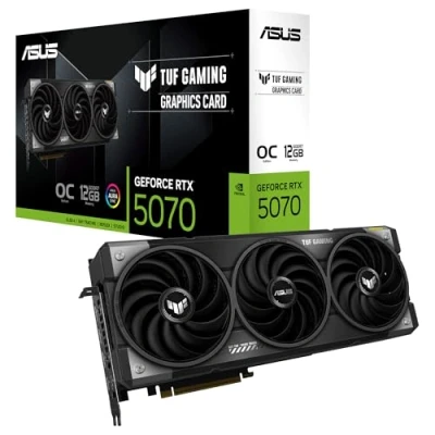 Afbeelding van ASUS TUF Gaming NVIDIA GeForce RTX 5070 OC Videokaart 12GB GDDR7 PCIe 5.0 1x HDMI 2.1b 3x DisplayPort 2.1a