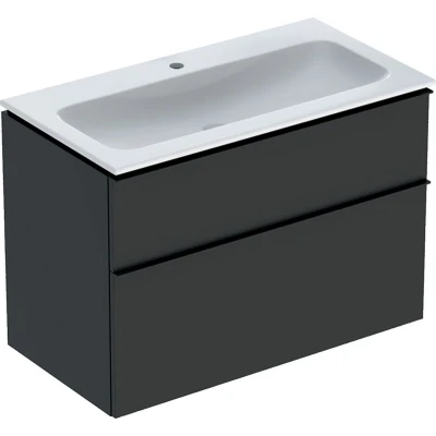 Afbeelding van Geberit iCon onderbouwkast met 2 laden en wastafel wit KeraTect, lava