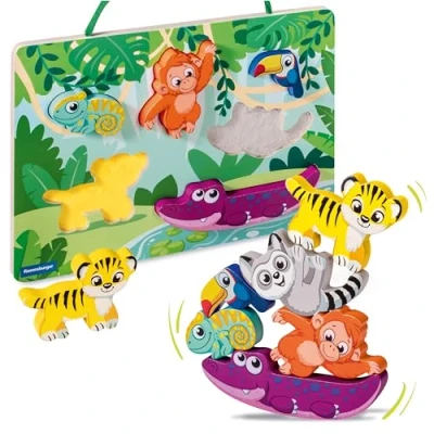 Image de Ravensburger Play + Puzzle En Bois Sensoriel Et Aimanté Dans La Jungle Des 1 An Version Française 34017