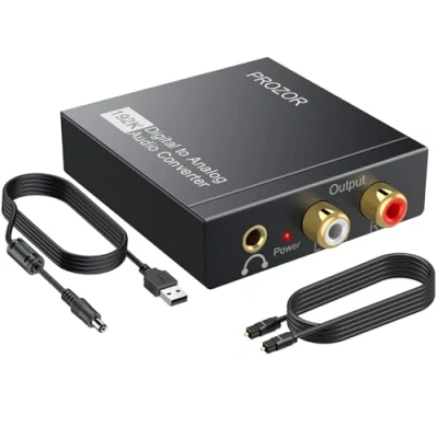 Afbeelding van PROZOR 192kHz DAC converter digitaal naar analoge audio digitale coaxiale Toslink stereo L / R RCA 3.5mm adapter voor PS3, HD DVD, PS4, Sky, Plasma, Blu ray