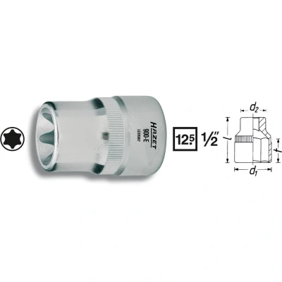 Afbeelding van HAZET TORX 900 E18 Steeksleutelelement Chroom vanadium staal gekarteld