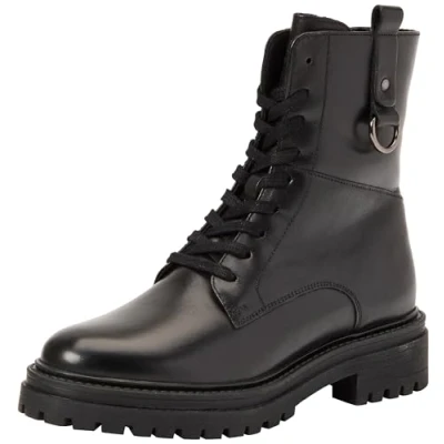 Afbeelding van Geox Veterlaarzen, Dames, Maat: 35, Black Leer