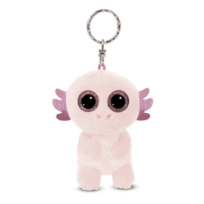 Afbeelding van GLUBSCHIS Axolot Xomo Sleutelhanger, 9 cm, roze, dierenhanger met metalen ring om op te hangen aan sleutels, touw, tas en meer