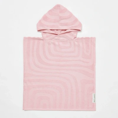 Afbeelding van Sunnylife Kids SwimtimeTerry Beach Hooded Towel 6 9 Surf Ice Pink