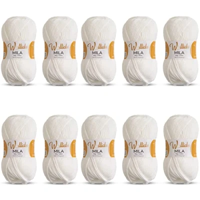 Afbeelding van Wollidu Mila haak en breigaren, 500 g, 100% polyacryl, wit