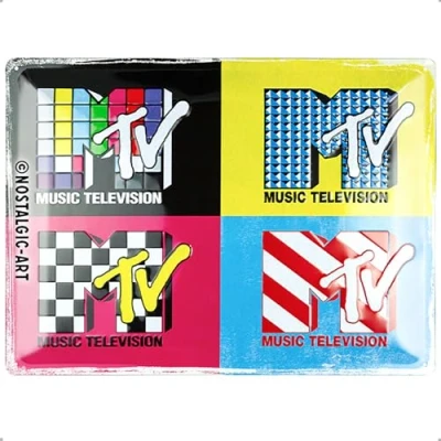 Afbeelding van Wandbord Special Muziek MTV Collage Logo