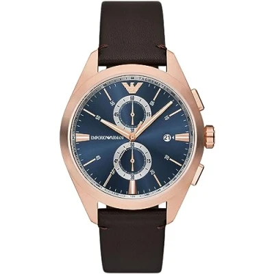 Afbeelding van Emporio Armani Claudio AR11554 Horloge Leer Bruin Ø 43 mm
