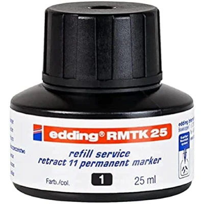 Afbeelding van Edding RMTK 25 navulinkt zwart ml met capillaire systeem ideaal voor schoon en eenvoudig vullen van Retract 11 permanente marker
