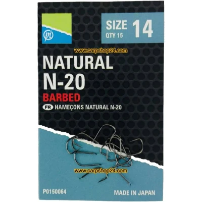 Afbeelding van Preston Natural N 20 Barbed (15 pcs) Maat : 14