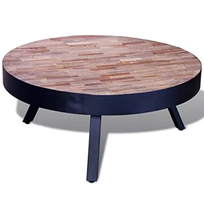 Image de vidaXL Table basse ronde Bois de teck recyclé 241714