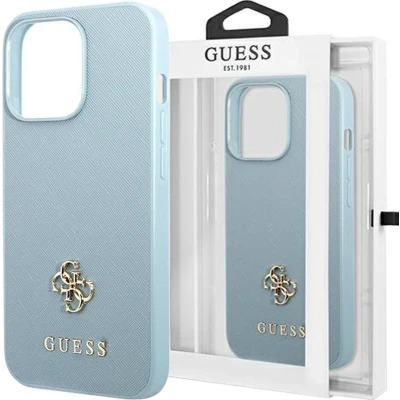 Afbeelding van Guess GUHCP13XPS4MB iPhone 13 Pro Max 6.7 blauw/blauw hardcase Saffiano 4G Klein Metalen Logo