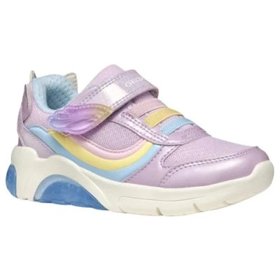 Afbeelding van Geox Light UP J Fadinlight GIRL Sneakers laag voor kinderen, Maat: 31, Lilac/multicolor Imitatieleer/ textiel