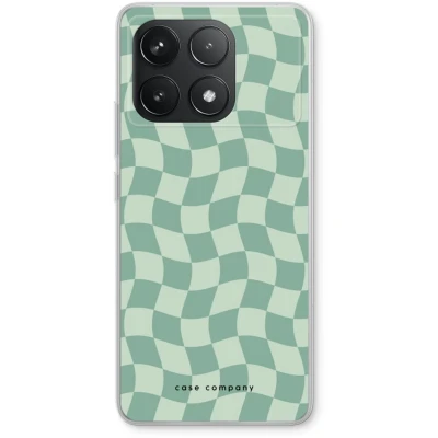Afbeelding van Case Company® hoesje geschikt voor Xiaomi Redmi K70 Grid Groen Soft Cover Telefoonhoesje Bescherming aan alle Kanten en Schermrand