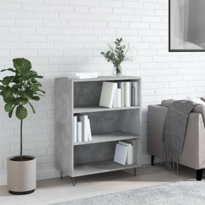 Afbeelding van Boekenkast 69,5x32,5x90 cm bewerkt hout betongrijs