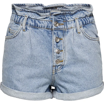 Afbeelding van ONLY Onlcuba LIFE Paperbag DNM NOOS Jeansshort, Dames, Maat: Large, Light blue denim
