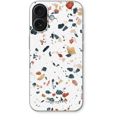 Afbeelding van Case Company® hoesje geschikt voor iPhone 16 Terrazzo N4 Soft Cover Telefoonhoesje Bescherming aan alle Kanten en Schermrand