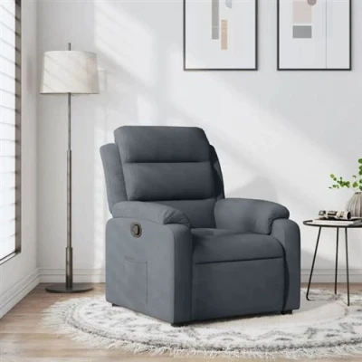 Afbeelding van Fauteuil verstelbaar fluweel donkergrijs