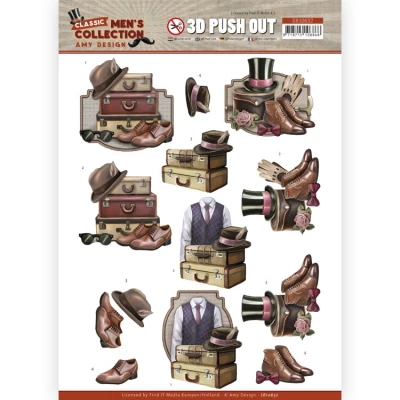Afbeelding van 3D Push Out Amy Design Classic men&#039;s Collection Gentleman