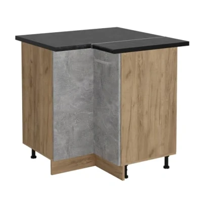 Afbeelding van Vicco Hoekkast R Line, Beton/Krachtige eik goud, 75.6 cm , WB Antraciet