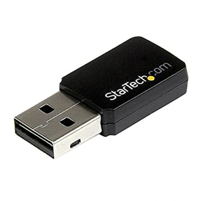 Image de StarTech.com Carte r?seau / Mini adaptateur USB 2.0 sans fil AC600 double bande 2,4GHz 5GHz Cl? WiFi 802.11ac 1T1R Noir réseau