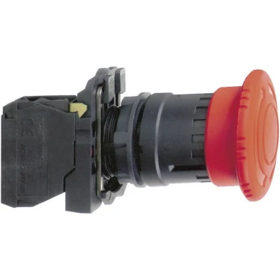 Afbeelding van Schneider Electric XB5AT845 Noodstopknop Metalen frontring, Met NOT AUS schakelaar, Rond, Terugstelbaar, Vergrendelbaar 120 V/AC 6 A 1x NC, NO IP66, IP67,