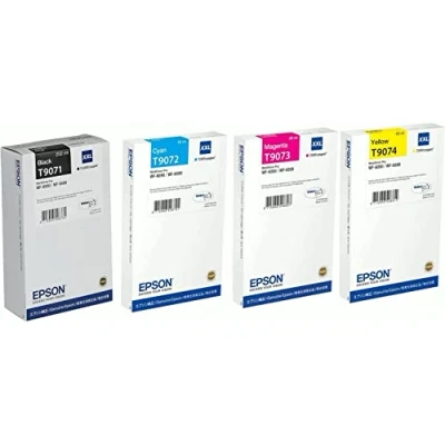 Afbeelding van Epson 4 x originele inktpatronen T9071 T9072 T9073 T9074 XXL voor Workforce Pro WF 6000, 6090, 6590