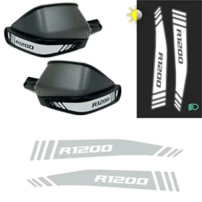 Afbeelding van 2 reflecterende stickers, compatibel met Motorrad R 1200 GS Adventure handbescherming (wit)