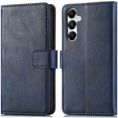 Afbeelding van imoshion Hoesje Geschikt voor Samsung Galaxy S25 Plus Met Pasjeshouder Luxe Bookcase Donkerblauw