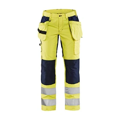 Afbeelding van Blaklader Dames werkbroek High Vis met stretch 7163 1811 Geel/Marineblauw D23