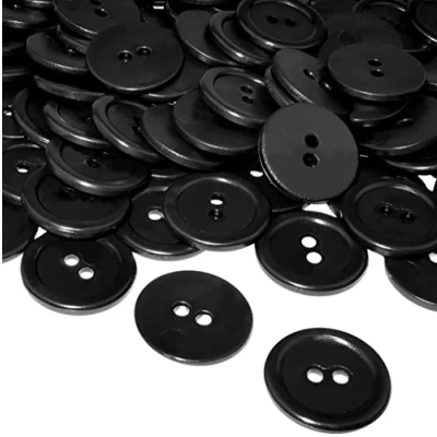 Afbeelding van AERZETIX C56432 Set van 50 ronde naaisnoppen Ø20x2,2 mm met 2 gaten 32L L32 kleur zwart kunststof openingsdiameter fournituren/kleding/mode