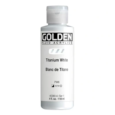 Afbeelding van Or 0002380 4 oz 118 ml vloeibare acrylverf fleskleurverf titanium wit