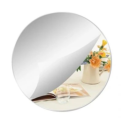 Afbeelding van Yxyaolee Ronde spiegel, zelfklevend, acryl, 30 cm x 2,5 mm, afneembare spiegeltegels, decoratieve wandspiegel voor huis, slaapkamer, woonkamer, woondecoratie (1