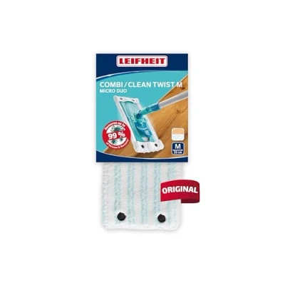 Afbeelding van Leifheit overtrek Clean Twist/Combi M micro duo, microvezel vervanghoes voor vlakmop combi, reinigende en absorberende mopovertrek