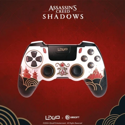 Afbeelding van LEXIP X UBISOFT Assassin&#039;s Creed Shadows Draadloze controller Exclusief AC design bekabeld of draadloos via 2,4 GHz USB dongle Bluetooth Geschikt voor PS4, PC, Android, iOS en Nintendo Switch wit, zwart, rood
