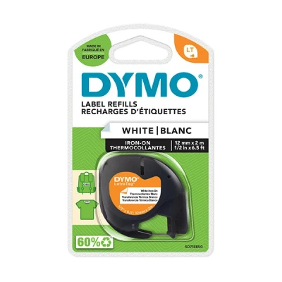 Image de Ruban d’étiquettes à imprimer Dymo LetraTag Textile Noir et Blanc